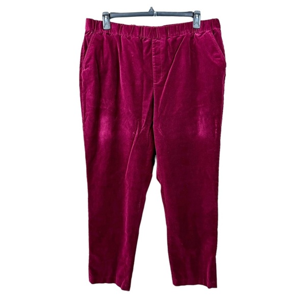 Coldwater Creek Maroon Red Velvet Pull On Plus Size Pant with Pockets Size 18W - Picture 1 of 8
